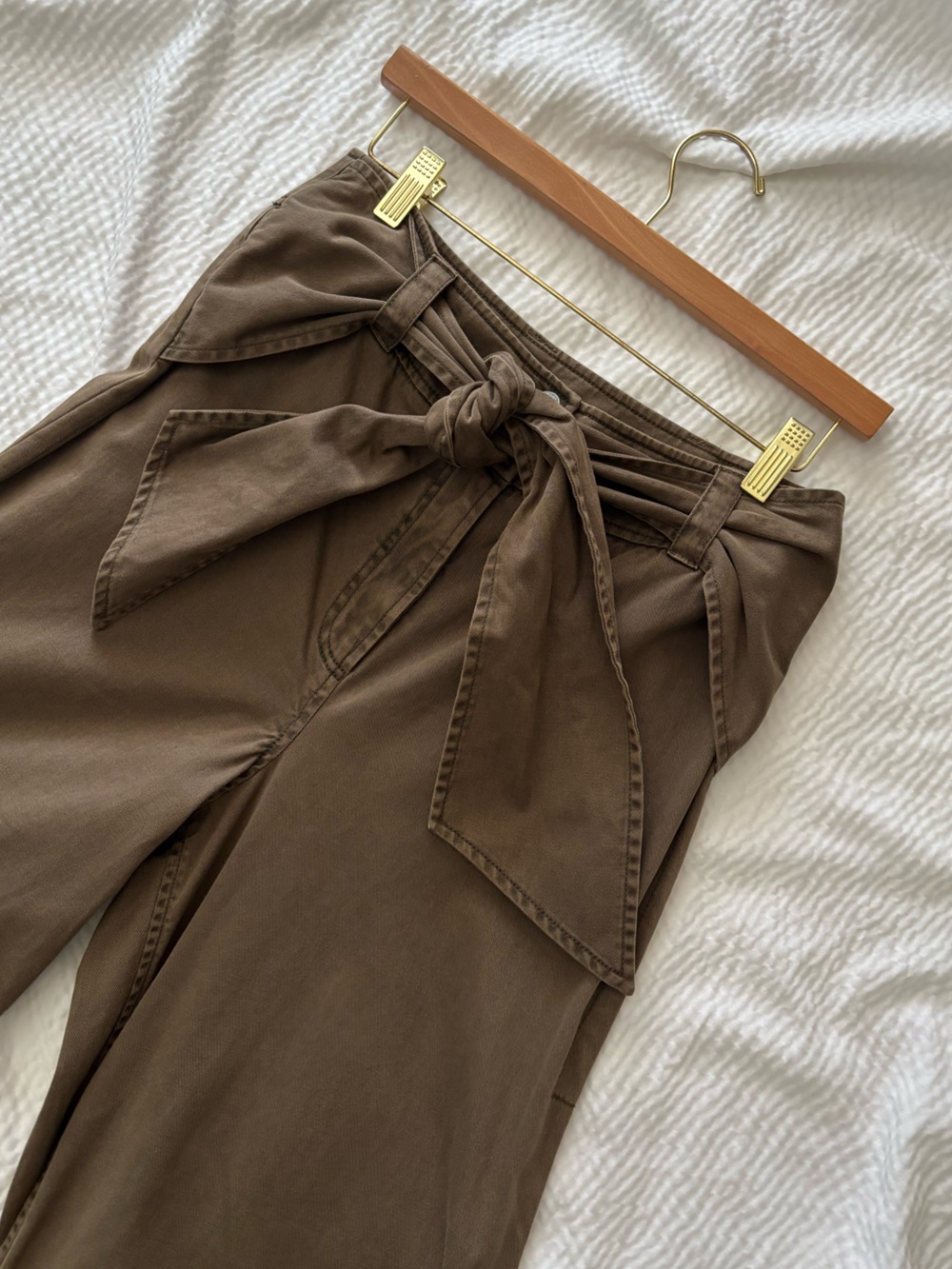Cinq de Sept High Waist Cropped Wide Leg Belted Pants